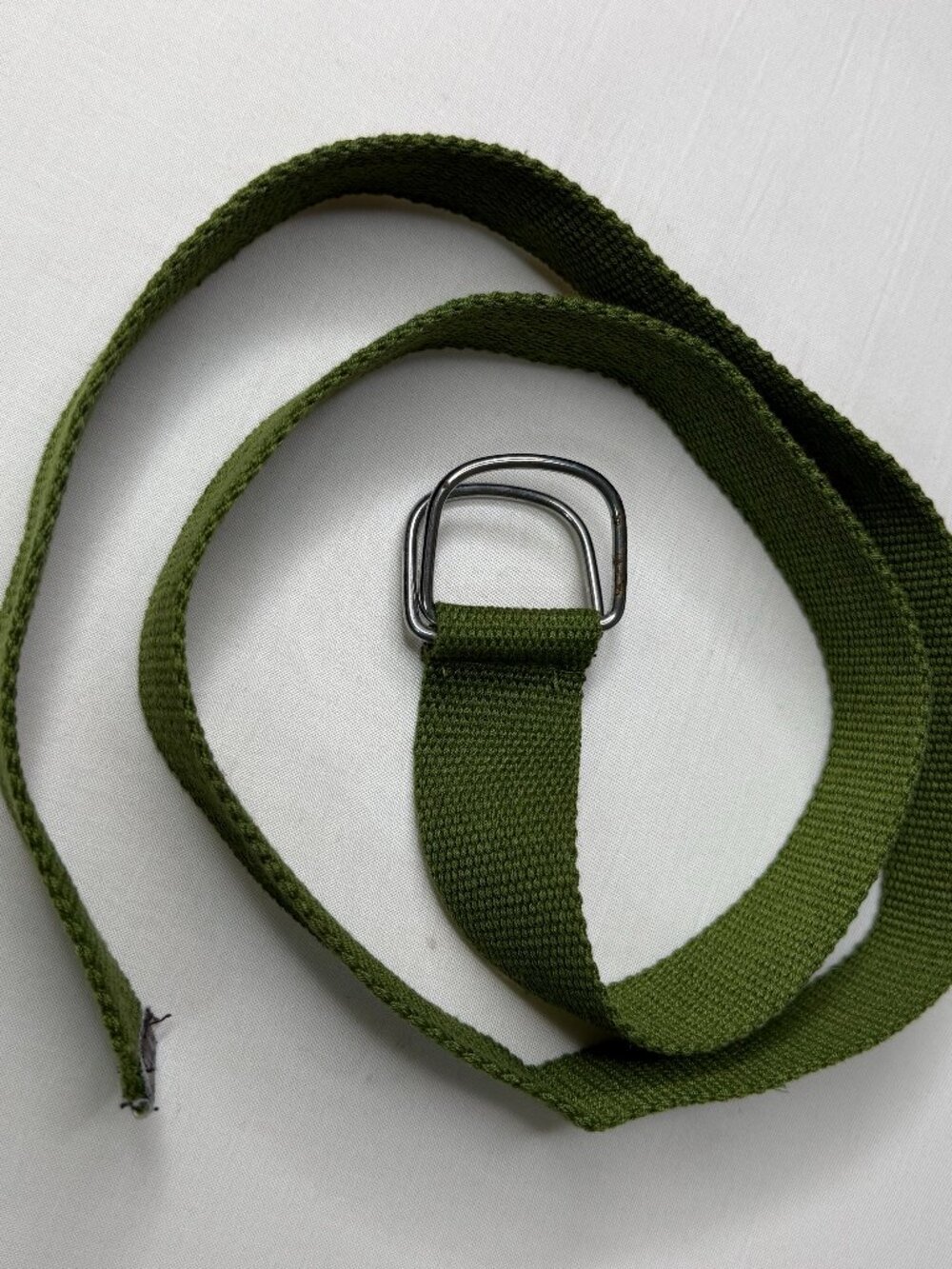 Olive Green Canvas Webbing D-Ring Belt Y2K Utility Military Style